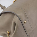 Salvatore Ferragamo Gancini Hand Bag Leather 2way Gray Gold Auth LN143-20