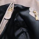Salvatore Ferragamo Gancini Hand Bag Leather 2way Gray Gold Auth LN143-26