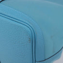 HERMES Garden Party PM Tote Bag Canvas Blue Silver Auth LN144M-11