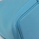 HERMES Garden Party PM Tote Bag Canvas Blue Silver Auth LN144M-12