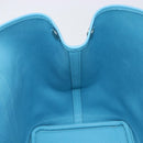 HERMES Garden Party PM Tote Bag Canvas Blue Silver Auth LN144M-19