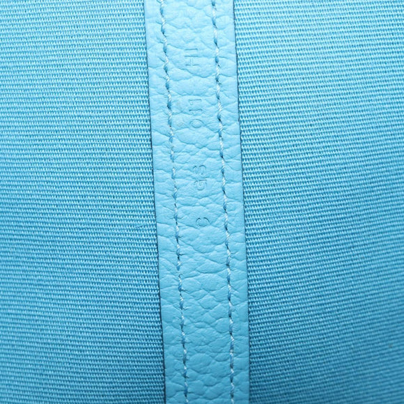 HERMES Garden Party PM Tote Bag Canvas Blue Silver Auth LN144M