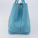 HERMES Garden Party PM Tote Bag Canvas Blue Silver Auth LN144M-4