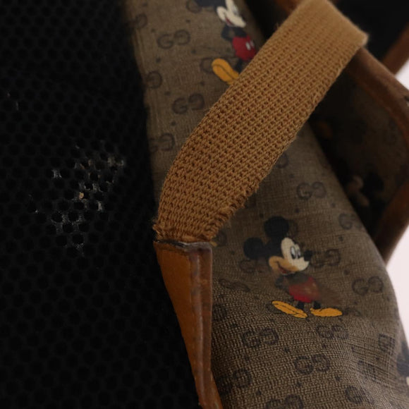 GUCCI Micro GG Supreme GUCCIxDisney Bag PVC Beige Gold 603898 Auth LN145