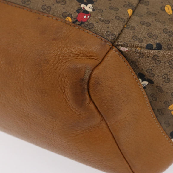 GUCCI Micro GG Supreme GUCCIxDisney Bag PVC Beige Gold 603898 Auth LN145