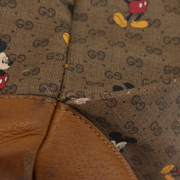 GUCCI Micro GG Supreme GUCCIxDisney Bag PVC Beige Gold 603898 Auth LN145