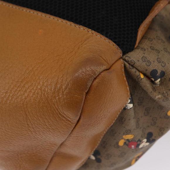 GUCCI Micro GG Supreme GUCCIxDisney Bag PVC Beige Gold 603898 Auth LN145