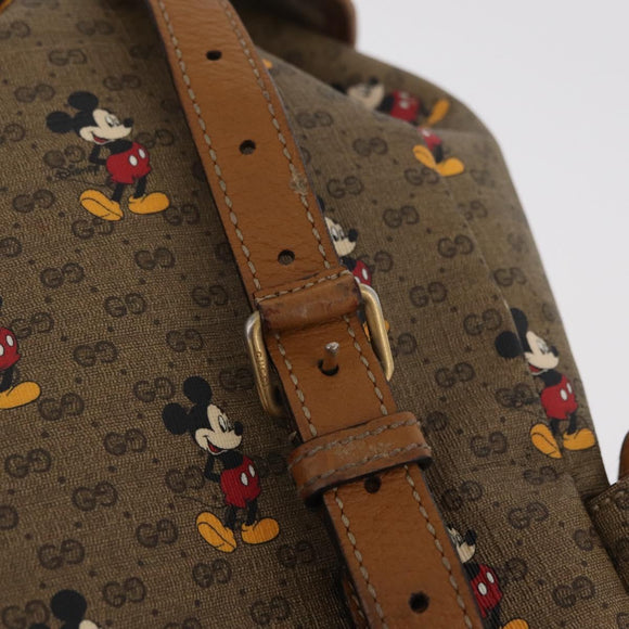 GUCCI Micro GG Supreme GUCCIxDisney Bag PVC Beige Gold 603898 Auth LN145