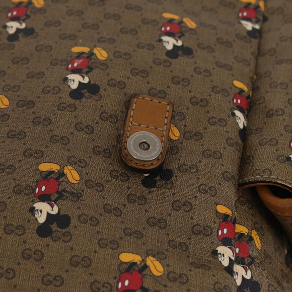 GUCCI Micro GG Supreme GUCCIxDisney Bag PVC Beige Gold 603898 Auth LN145