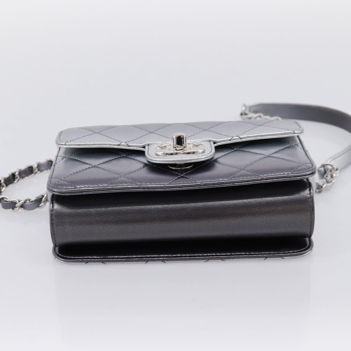 CHANEL Matelasse Like A Wallet Chain Bag Lamb Skin Green Gold CC