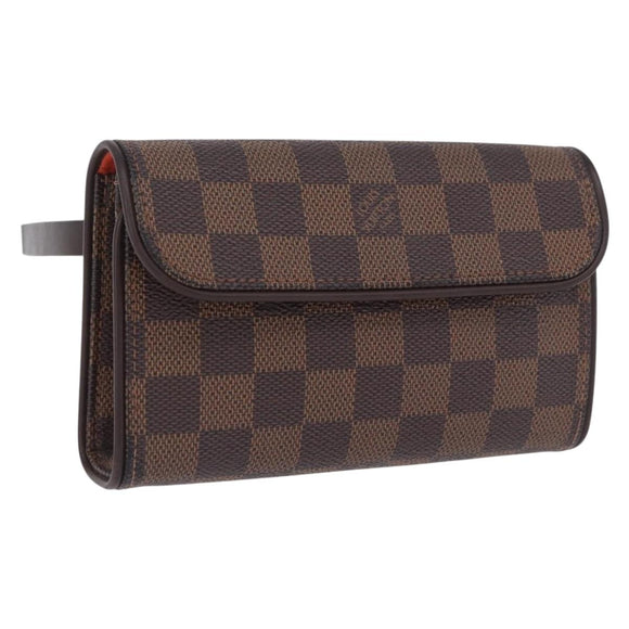 LOUIS VUITTON Damier Ebene Pochette Florentine Waist Bag N51856 LV Auth LN147V