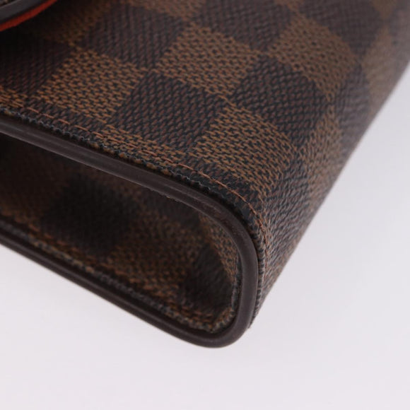 LOUIS VUITTON Damier Ebene Pochette Florentine Waist Bag N51856 LV Auth LN147V