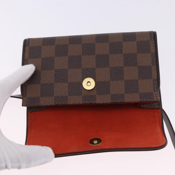 LOUIS VUITTON Damier Ebene Pochette Florentine Waist Bag N51856 LV Auth LN147V