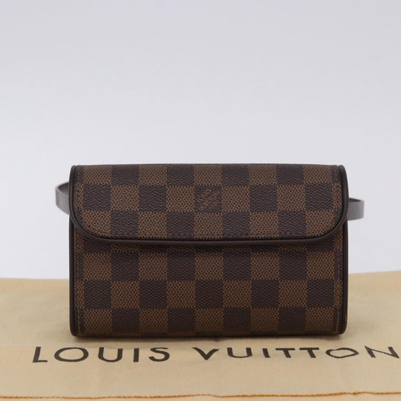 LOUIS VUITTON Damier Ebene Pochette Florentine Waist Bag N51856 LV Auth LN147V