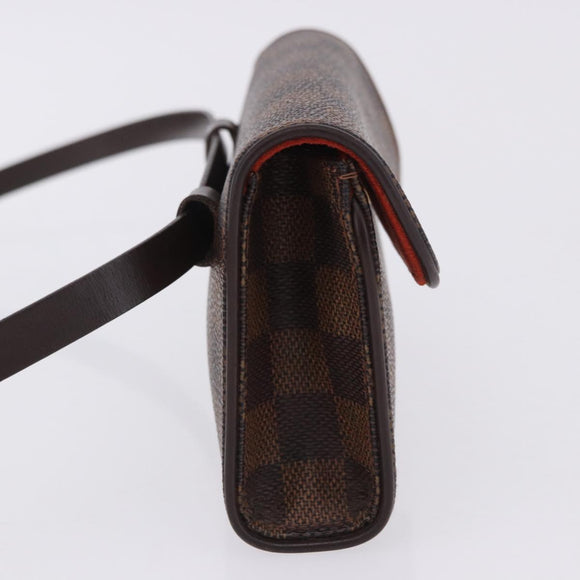 LOUIS VUITTON Damier Ebene Pochette Florentine Waist Bag N51856 LV Auth LN147V