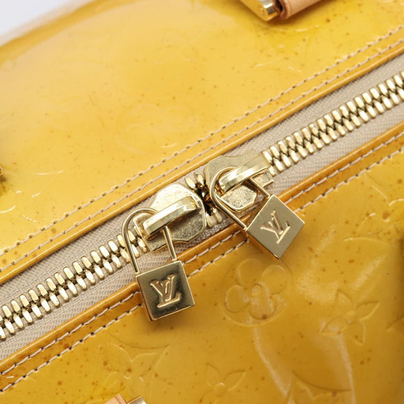 LOUIS VUITTON Monogram Vernis Mercer Boston Bag Beige M91000 LV Auth LN153