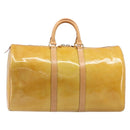 LOUIS VUITTON Monogram Vernis Mercer Boston Bag Beige M91000 LV Auth LN153-13