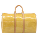 LOUIS VUITTON Monogram Vernis Mercer Boston Bag Beige M91000 LV Auth LN153-2