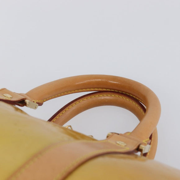 LOUIS VUITTON Monogram Vernis Mercer Boston Bag Beige M91000 LV Auth LN153