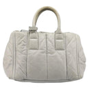 PRADA Nappa Bomber Hand Bag Leather 2way Gray Auth LN154-3