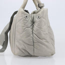 PRADA Nappa Bomber Hand Bag Leather 2way Gray Auth LN154-4
