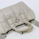PRADA Nappa Bomber Hand Bag Leather 2way Gray Auth LN154-6