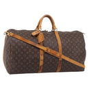 LOUIS VUITTON Monogram Keepall Bandouliere 60 Boston Bag M41412 LV Auth LN156-1