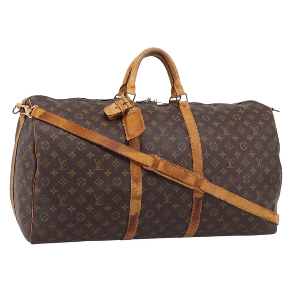 LOUIS VUITTON Monogram Keepall Bandouliere 60 Boston Bag M41412 LV Auth LN156