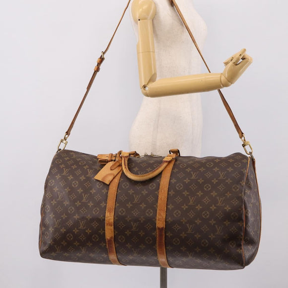 LOUIS VUITTON Monogram Keepall Bandouliere 60 Boston Bag M41412 LV Auth LN156