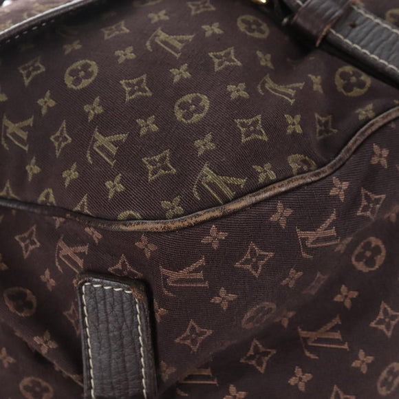 LOUIS VUITTON Monogram Mini Lin Saumur XL Shoulder Bag Ebene M95220 Auth LN158V