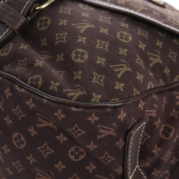 LOUIS VUITTON Monogram Mini Lin Saumur XL Shoulder Bag Ebene M95220 Auth LN158V