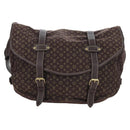 LOUIS VUITTON Monogram Mini Lin Saumur XL Shoulder Bag Ebene M95220 Auth LN158V-2