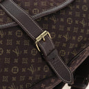 LOUIS VUITTON Monogram Mini Lin Saumur XL Shoulder Bag Ebene M95220 Auth LN158V-30