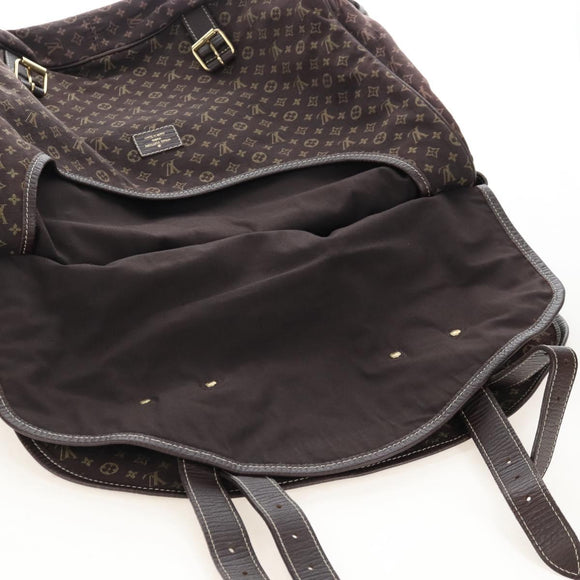 LOUIS VUITTON Monogram Mini Lin Saumur XL Shoulder Bag Ebene M95220 Auth LN158V