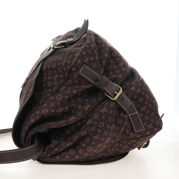 LOUIS VUITTON Monogram Mini Lin Saumur XL Shoulder Bag Ebene M95220 Auth LN158V