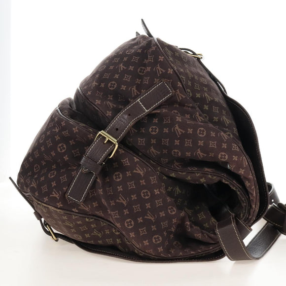 LOUIS VUITTON Monogram Mini Lin Saumur XL Shoulder Bag Ebene M95220 Auth LN158V