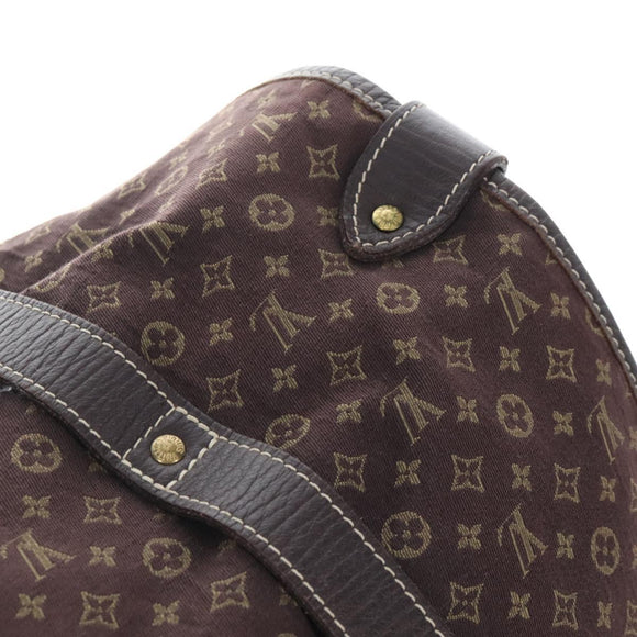 LOUIS VUITTON Monogram Mini Lin Saumur XL Shoulder Bag Ebene M95220 Auth LN158V