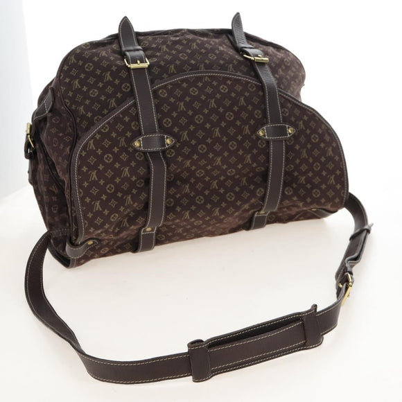 LOUIS VUITTON Monogram Mini Lin Saumur XL Shoulder Bag Ebene M95220 Auth LN158V