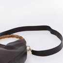 GUCCI Bamboo Shoulder Bag Leather 2way Dark Brown Gold 001 0166 1577 Auth LN160-15