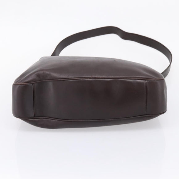 GUCCI Bamboo Shoulder Bag Leather 2way Dark Brown Gold 001 0166 1577 Auth LN160