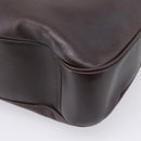 GUCCI Bamboo Shoulder Bag Leather 2way Dark Brown Gold 001 0166 1577 Auth LN160-18