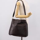 GUCCI Bamboo Shoulder Bag Leather 2way Dark Brown Gold 001 0166 1577 Auth LN160-25