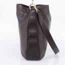 GUCCI Bamboo Shoulder Bag Leather 2way Dark Brown Gold 001 0166 1577 Auth LN160-3