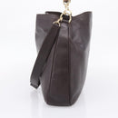 GUCCI Bamboo Shoulder Bag Leather 2way Dark Brown Gold 001 0166 1577 Auth LN160-4