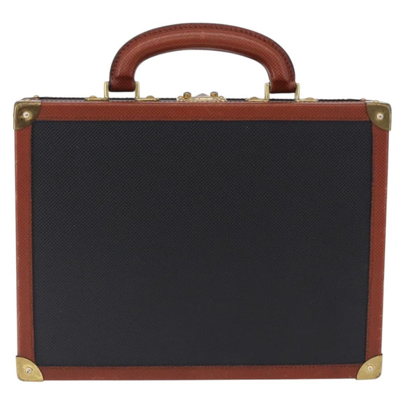 Vivienne Westwood Briefcase PVC Black Gold Auth LN161