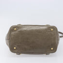 Miu Miu Hand Bag Vitellolux 2way Brown Gold Auth LN167V-5