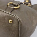 Miu Miu Hand Bag Vitellolux 2way Brown Gold Auth LN167V-16