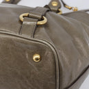 Miu Miu Hand Bag Vitellolux 2way Brown Gold Auth LN167V-18