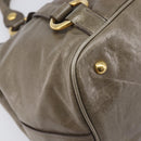 Miu Miu Hand Bag Vitellolux 2way Brown Gold Auth LN167V-19