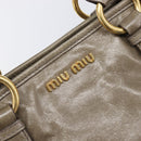 Miu Miu Hand Bag Vitellolux 2way Brown Gold Auth LN167V-20